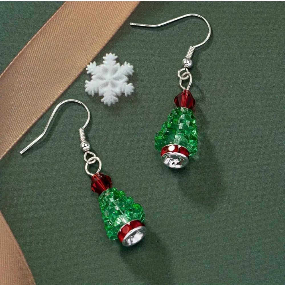New CHRISTMAS TREE bead earrings - Picture 4 of 4